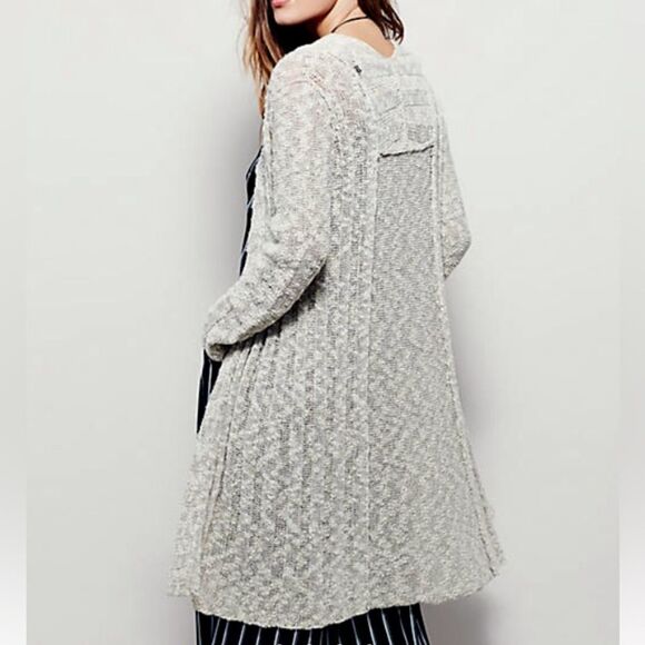Free People Sweaters - FREE PEOPLE Free Spirit Long Knit Cardigan Sweater Cream Tan Medium